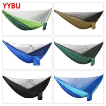 YYBU 290*140cm Hanging Hammock with Mosquito Net Arny Green 1-2 Outdoor Adult Travel Camping Home Garden Hammock Swing Chair