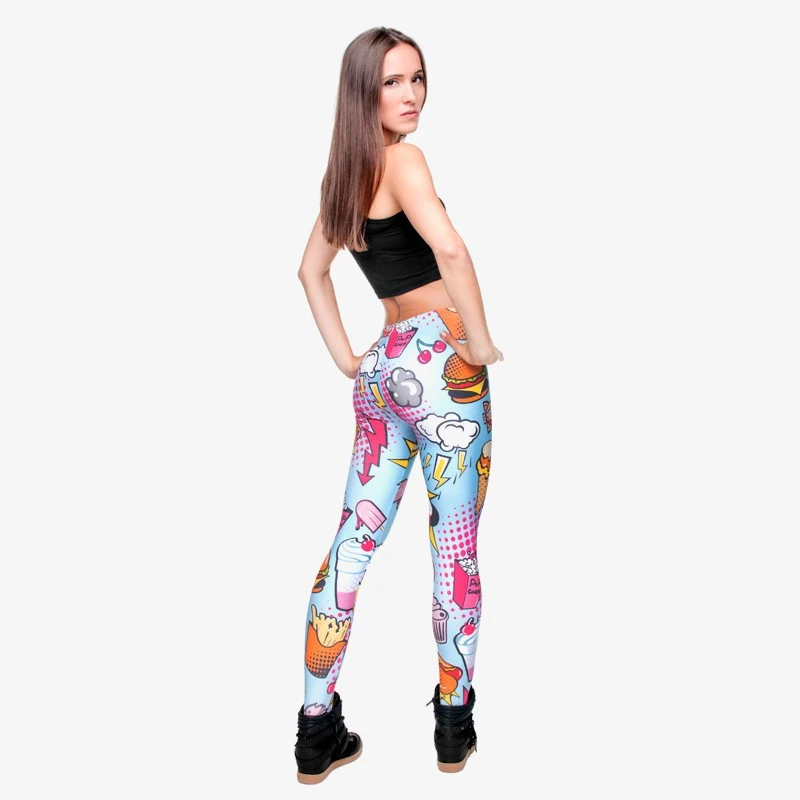 Модные женские леггинсы с 3D принтом в стиле панк, Стрейчевые брюки, повседневные штаны, леггинсы
