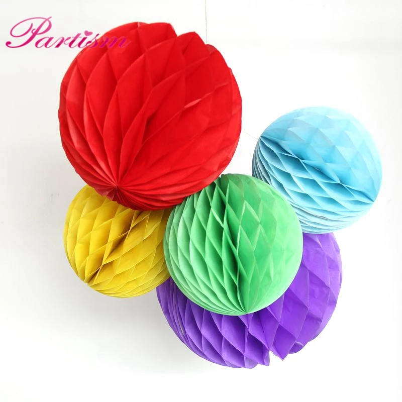 DIYHouse® 5PCS/Lot 4'' Colorful Tissue Paper Lantern Honeycomb Ball 10cm 