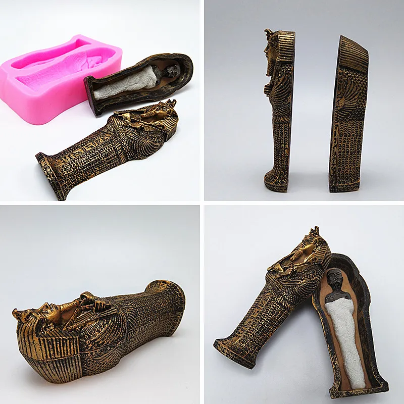 Ancient Egyptian Pharaoh Mummy Silicone Mold Fondant Cake Mould Resin Chocolate