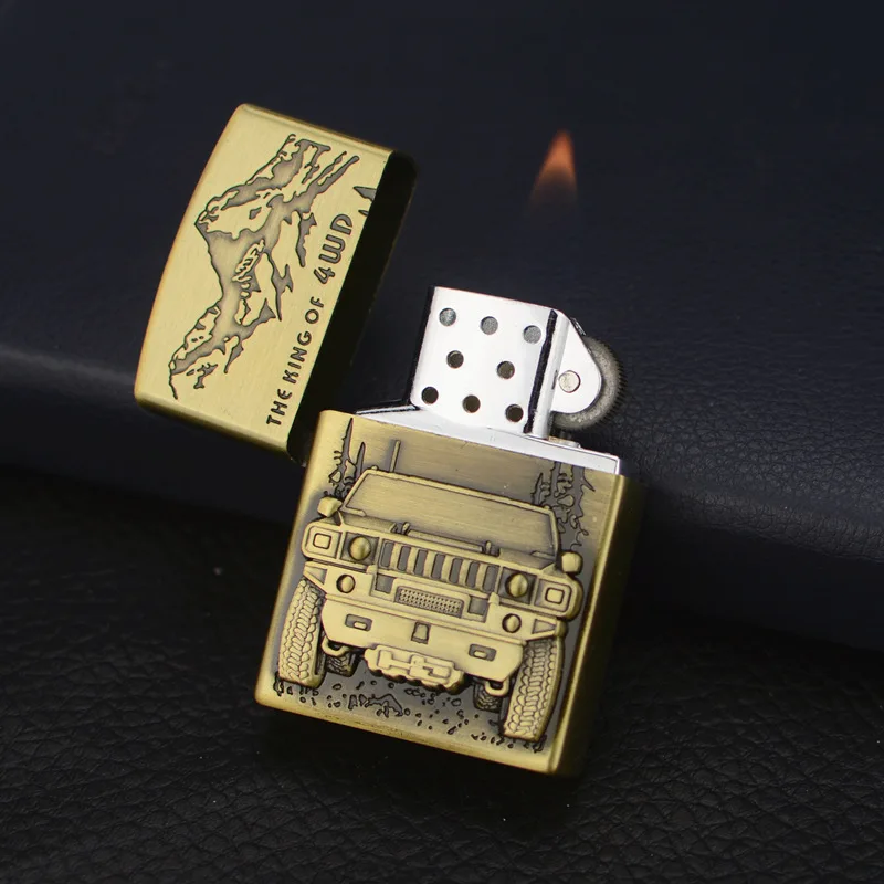 

Four-wheel drive off-road vehicle Light Metal Emery Wheel Gas Lighter Men's Gift of Lighter Merchandise and Smoking Gccessories