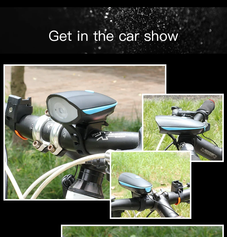 DEROAC велосипед свет USB Перезаряжаемые Батарея фронтальной светодиодной велосипедный держатель для фонаря аксессуары Водонепроницаемый рог велосипед фары