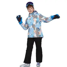 Детская зимняя парка для катания на лыжах, куртка, нагрудник снег, зимний комплект, теплый зимний комбинезон, лыжная куртка с капюшоном+ штаны, комплект из 2 предметов