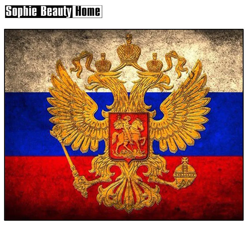 

2018 New Needlework Crafts Russia's National Emblem Diy Painting 3d Diamond Embroidery Cross Stitch Crystal For Square Mosaic