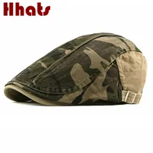 Повседневные камуфляжные береты для взрослых, унисекс, регулируемые, весна-осень, камуфляжные козырьки, Женские винтажные дутики, газетная шляпа, Ретро Кепка