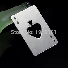 50 шт./лот, нержавеющая сталь, портативная мини-открывашка для бутылок, опт, открывалка для пива, инструменты для бара, креативные карты, открывалка для бутылок