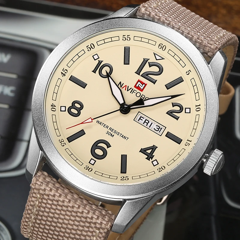 

NAVIFORCE Watches Men Military Sports Quartz Watch Luxury Brand Fashion Casual Auto Date Week 30M Waterproof Nylon Band Watches