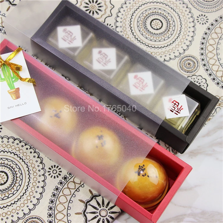 

Inner size:23*6.2*4.9cm PVC Cap macaron boxes High grade Macaron/Moon cake box Drawer cake box cookies biscuit packing100pcs/lot