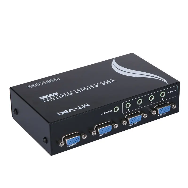 

MT-VIKI VGA Switch 4 Input 1 Output VGA computer sharer switch Audio Video Display Sharer