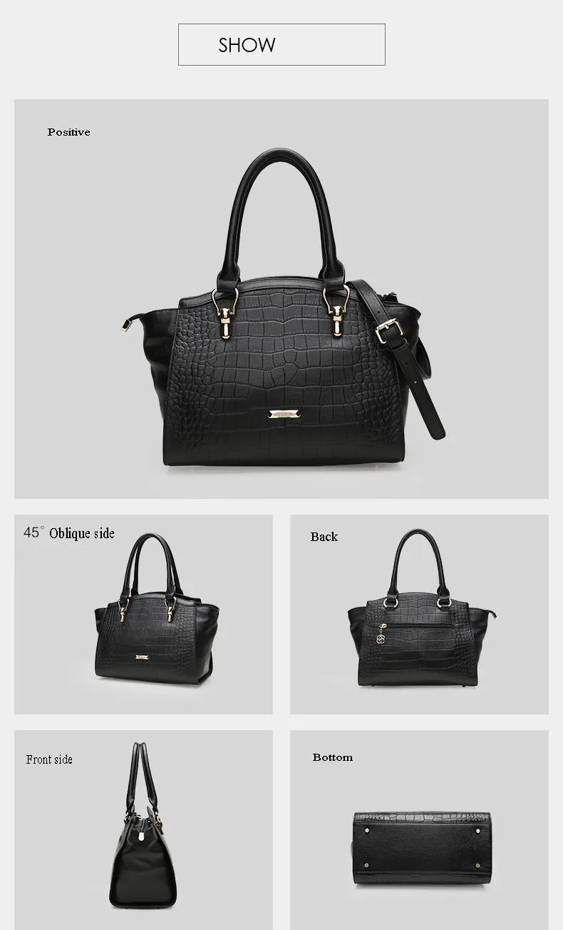 HONGU Famous Designer Women Handbag Crocodile Pattern Envelope Top-Handle Bags Ladies Tote Trapeze Female Messenger Bags Zipper     H51305300- (13)