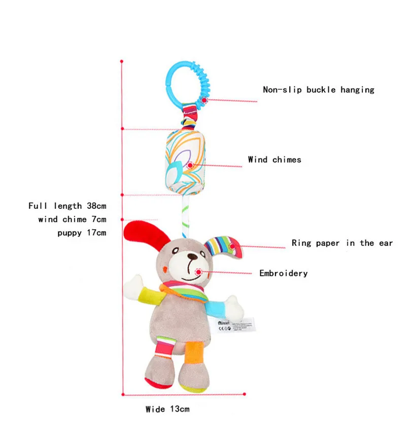 Детская плюшевая игрушка, держатель для детской кровати, ветряные колокольчики, погремушки, колокольчики, Мультяшные детские игрушки, колокольчики, мобильная детская кроватка, подвесные колокольчики, игрушка