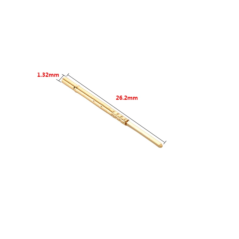 100Pcs R75-3W Electronic Test Tool Brass Tube Spring Test Probe Needle Tube Outer Diameter 1.32mm Total Length 26.2mm Test Probe