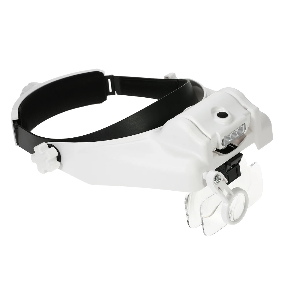 

Glasses Magnifier Multi-functional Headband Magnifier LED Head Mounted Magnifying Glass With 5 Replaceable Lenses MG 82000M