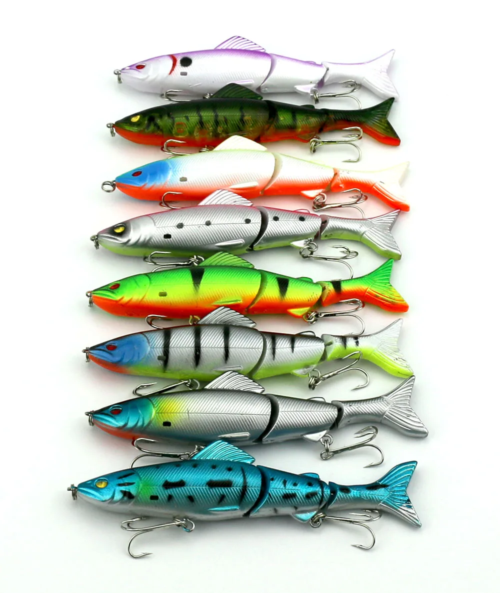 8pcs/lot Crazy Fish Jointed Lure Swim bait Pike Bass Bait Sinking