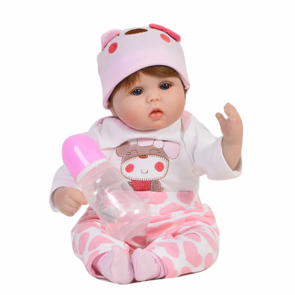 43 см силикон + Мягкая тканевая Кукла Reborn Baby Dolls живая Реалистичная Boneca Одежда для