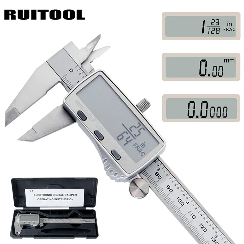 RUITOOL Digital Caliper 0 150mm Metric/Inch/Fraction Electronic Vernier