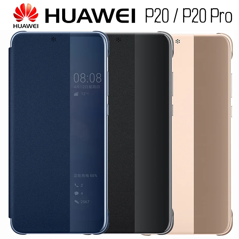 Pаспродажа Чехол книжка для чехол HUAWEI P20 оригинальный Официальный Интеллект сон Чехол HUAWEI P20 Pro корпуса зеркало Флип кожаный Smart Cover чехол Чехлы