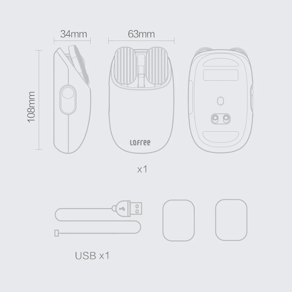 Xiaomi Mijia LOFREE Bluetooth беспроводная мышь 2,4G Bluetooth двойной режим подключения Уникальная функция жеста многофункциональная Совместимость