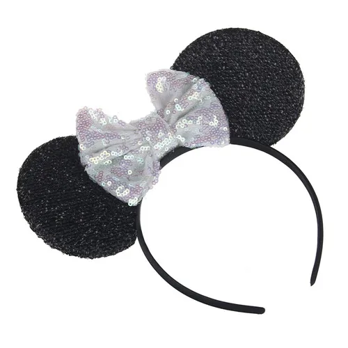 YUZEHD 1 шт. Детские аксессуары для волос уши Минни-Маус повязки для волос бант с пайетками для девочек ободок для волос с украшением в виде мыши - Цвет: white