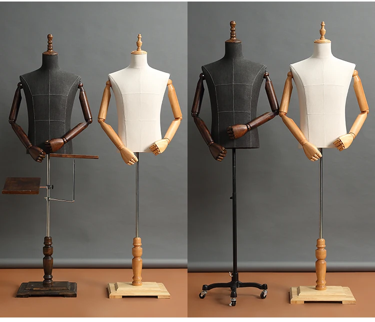 Best Quality Male Half Body Mannequin With Metal Base Dressmaking