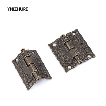 

20pcs 25*23mm Antique Bronze Hinges Cabinet Door Drawer Decorative Mini Hinge For Jewelry Storage Wooden Box Furniture