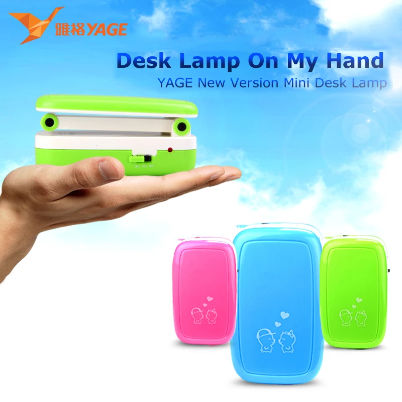 

YAGE 5918 led desk lamp 2 Modes 1.6W/90V240V Mini table lamp 2-layer Foldable Body USA/EU/UK Plug Blue/Green/Pink color for work