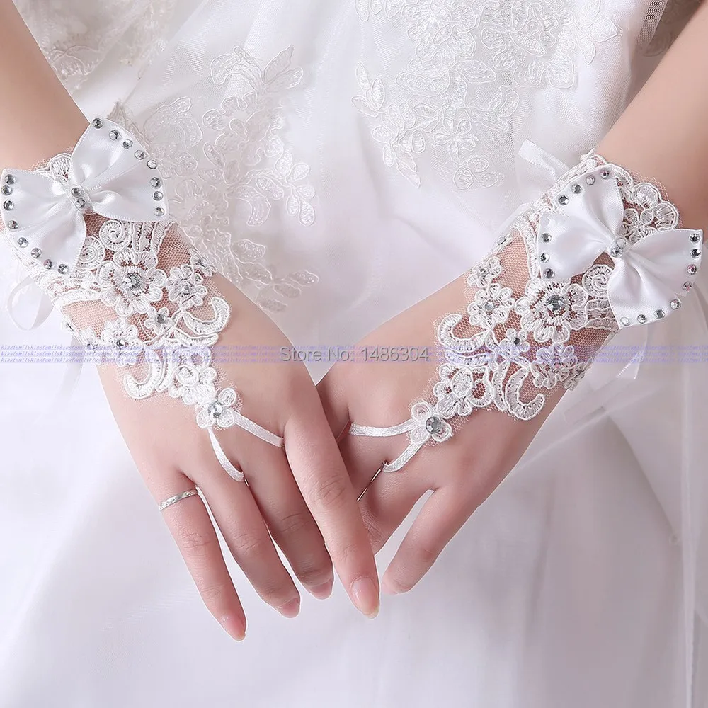 Лидер продаж Lvory свадебные перчатки кружева цветок бисером для свадьбы женские перчатки свадебные аксессуары X07016
