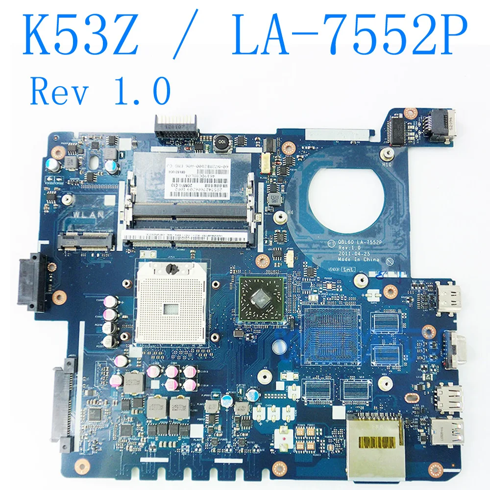 K53Z LA-7552P материнская плата для Asus K53Z X53Z A53Z LA-7552P ноутбук материнская плата основная плата 100% тестирование в заполненный