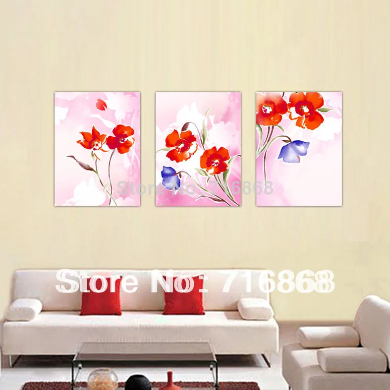 yh175 3 pcs beautiful Modern Abstract Oil Painting on Canvas wood frame home decor set | Дом и сад