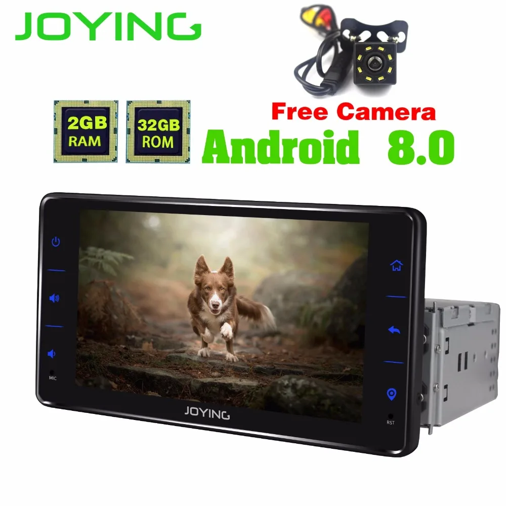 

Joying 6.2" Android 8.0 car multimedia player single din support steering wheel control/ Carplay/Android auto GPS free Camera
