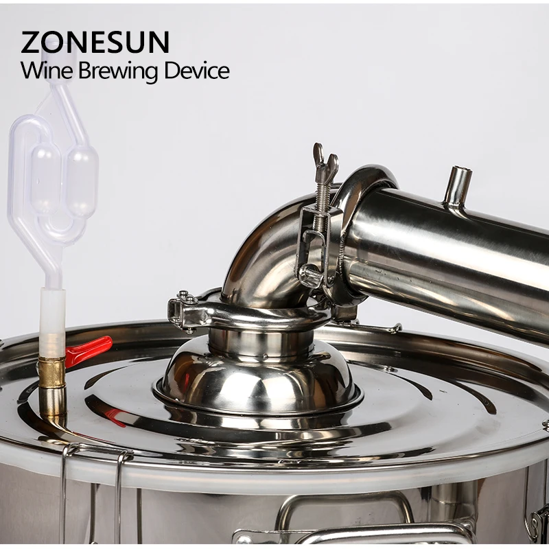 ZONESUN Houshold из нержавеющей стали домашнее устройство для заваривания вина 65L спиртовой дистиллятор/винный аппарат руководство на английском языке+ 11 подарков