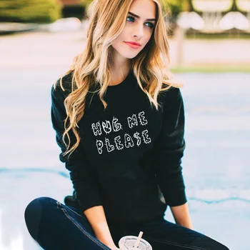 

2019 New European American Women Sweatshirt Long Sleeves Pullovers Fall Winter Clothing Loose Female Letter Printed Shirt Tops