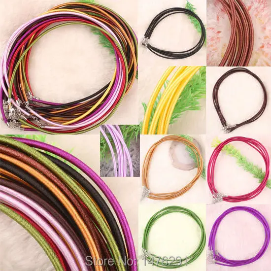 

9 Color Mix-Color Chic Black Coffee Chain Cord Rope Link Clasp Necklace 5PCS
