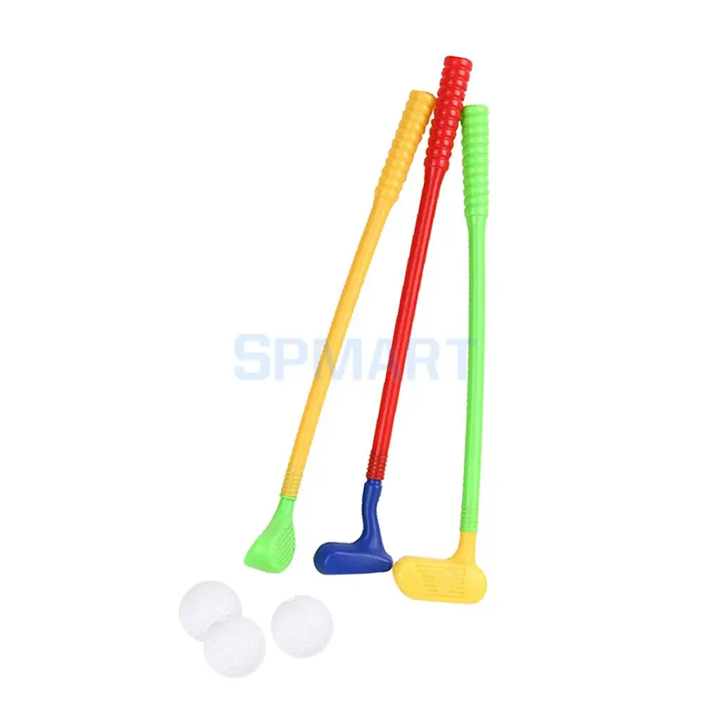 Mini Plastic Golf Ball Club Set Kids Outdoor Game Fun Backyard