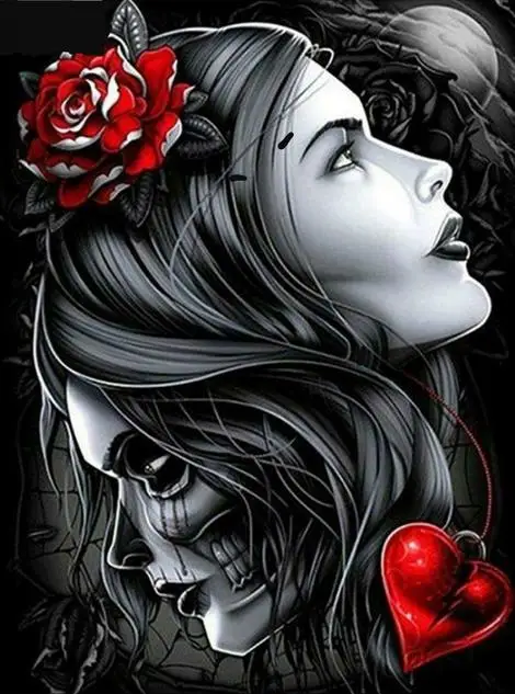 

"Girl / Skull" Diamond Painting - Full