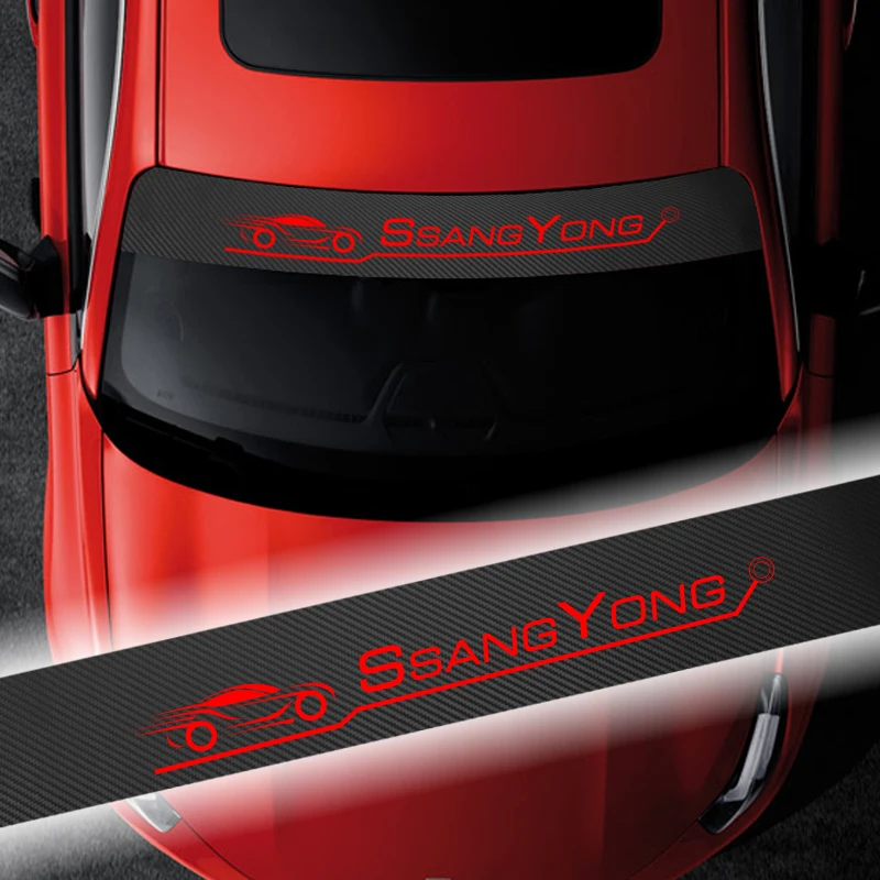 

135cmX20cm Car Front Window Windshield Decal Sticker For Ssangyong kyron rexton korando actyon Auto Decal Car Sport Styling