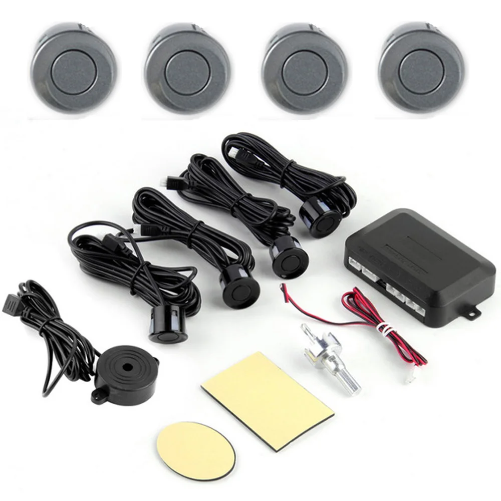 

4 Sensors DC12V Car Parking Sensor Monitor Auto Reverse Backup Radar Detector System Kit Sound Alert BIBI sound Alarm Indicator