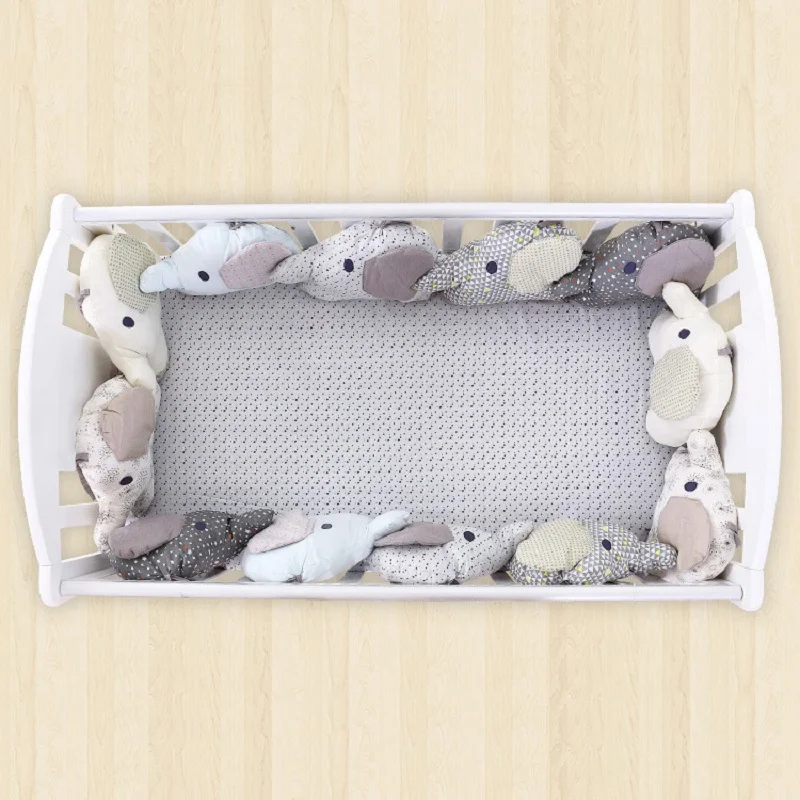  Hot Sale Baby Bed Bumper Crib Cot Elephant Bumper Baby Bed Protector Crib Bumper Newborns Toddler B