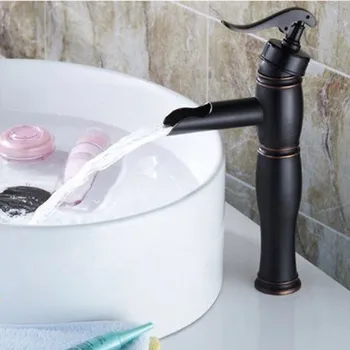 

Oil Rubbed Bronze Tall Bathroom Faucet Sink Mixer Tap Single Handle Hole Brass Faucets Chrome Brushed Nickel