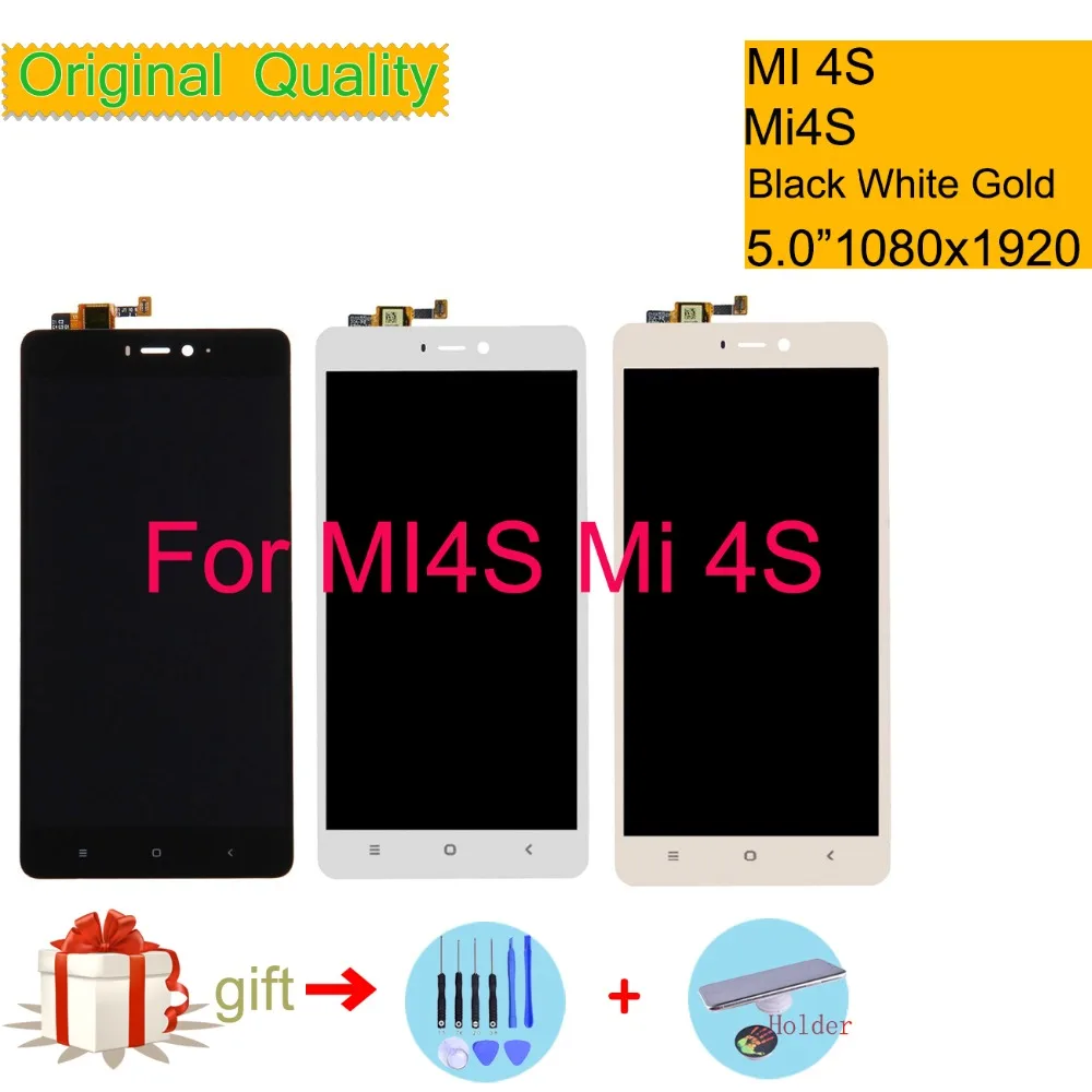 

ORIGINAL LCD For Xiaomi Mi 4S Mi4S LCD Display Touch Screen Digitizer Sensor Pantalla monitor Mi4S LCD Assembly Complete 5.0"