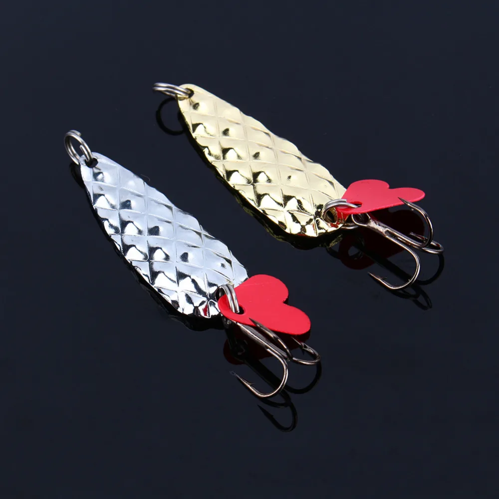 

1PC Shine Metal Fishing Lure Spoon 8g Alloy Hard Bait jig Sound Slice Wobbler Carp Fishing Tackle Spinning Treble Hook Long Shot