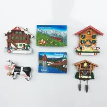 BABELEMI 3D Швейцарский Jungfrau озеро Люцерн коровы Cuckoo часы туристические сувениры магнит на холодильник Швейцария магниты на холодильник