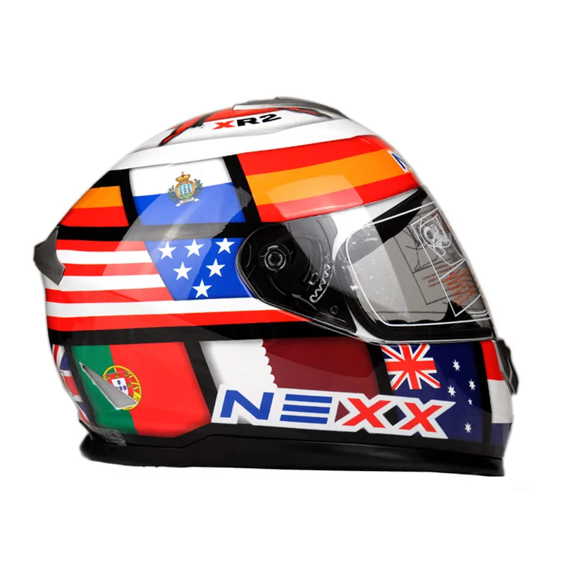 Мотоциклетный шлем NEXX гоночный для каратинга на все лицо с флагом|helmet protection|moto
