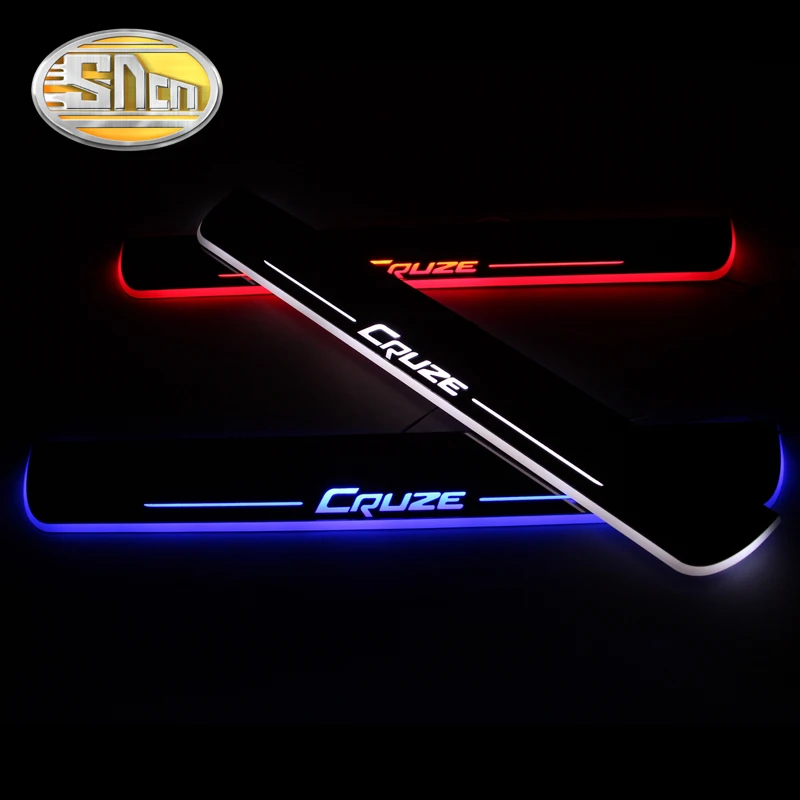 SNCN Waterproof Acrylic Moving LED Pedal Car Scuff Plate Pedal