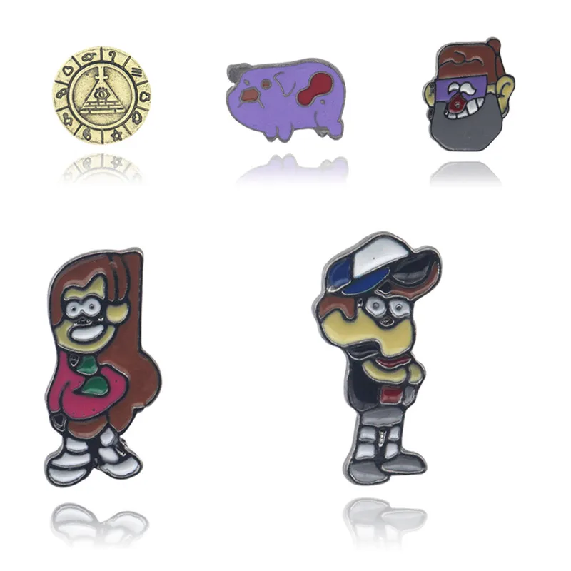 

Best Price Fashion Gravity Falls Metal Brooches Enamel Pins For Women Men Lapel Pin Backpack Bags Hat Badge Christmas Gifts