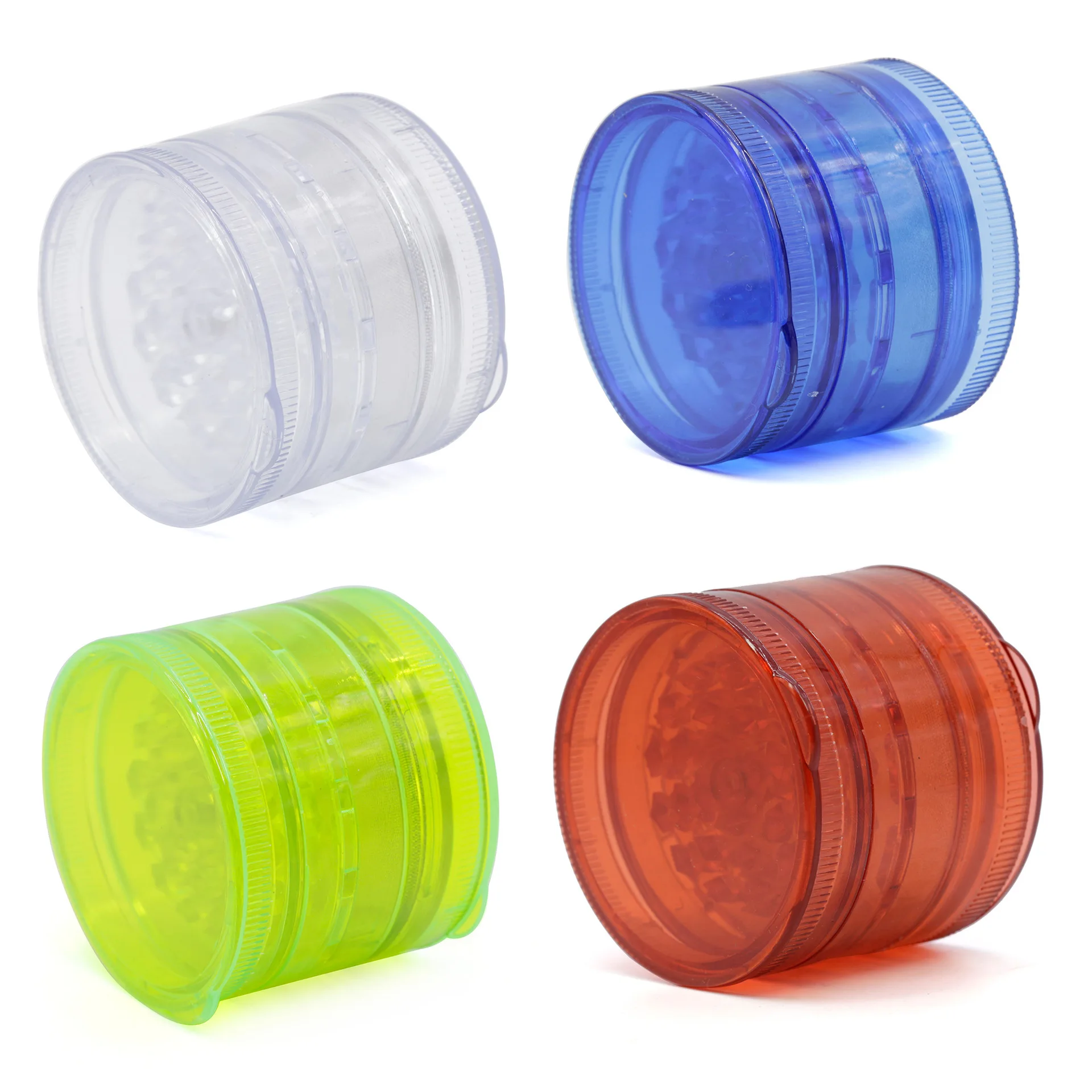 

New 5 Layers Acrylic Tobacco Pipe Herb Grinder 60mm Diameter 49mm High 4 Color Fpr Smoking Cigarettes Spice Drop Shipping Maker