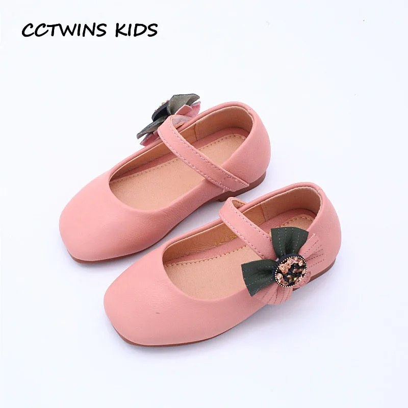

CCTWINS KIDS 2019 Spring Baby Fashion Black Rhinestone Mary Jane Children Butterfly Party Shoe Girl Pu Leather Flat GM2209