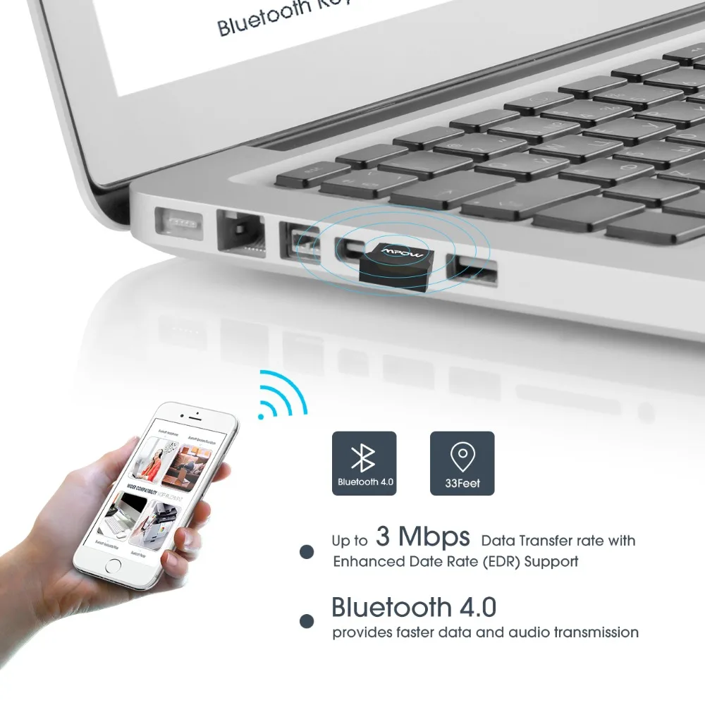 Mpow Mini TX rX 2 in 1 Bluetooth 4 0 USB Port 2 0 Adapter For Phone Printer Speaker Headphone Mouse Keyboard PC Windows 10 8 1