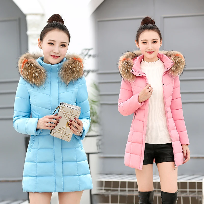 Women Winter Parkas Hooded Long Cotton Padded Jackets Big Fake Fur Collars Women Coat Winter Loose Outwear Jacket And Coat CH767 (1)