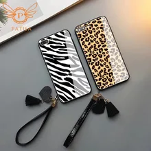 Роскошный леопардовый чехол для телефона с ремешком для iPhone XS Max 7 8 6S Plus, милый модный чехол зебра для huawei P20 pro mate 9 10 Lite